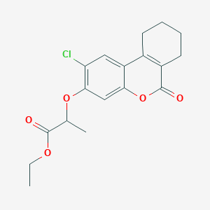 molecular formula C18H19ClO5 B5252271 ethyl 2-[(2-chloro-6-oxo-7,8,9,10-tetrahydro-6H-benzo[c]chromen-3-yl)oxy]propanoate 