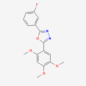 molecular formula C17H15FN2O4 B5252284 2-(3-fluorophenyl)-5-(2,4,5-trimethoxyphenyl)-1,3,4-oxadiazole 