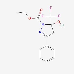 ethyl 5-hydroxy-3-phenyl-5-(trifluoromethyl)-4,5-dihydro-1H-pyrazole-1-carboxylate