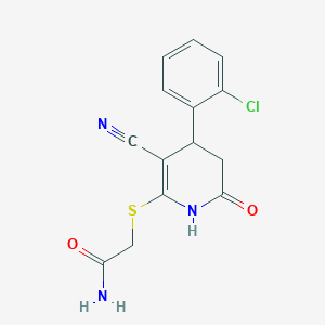 2-{[4-(2-chlorophenyl)-3-cyano-6-oxo-1,4,5,6-tetrahydro-2-pyridinyl]thio}acetamide