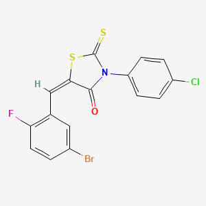 molecular formula C16H8BrClFNOS2 B5252296 5-(5-bromo-2-fluorobenzylidene)-3-(4-chlorophenyl)-2-thioxo-1,3-thiazolidin-4-one 