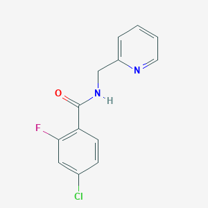 molecular formula C13H10ClFN2O B5252380 4-chloro-2-fluoro-N-(2-pyridinylmethyl)benzamide 