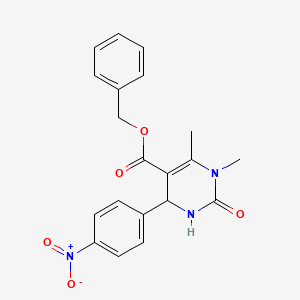 molecular formula C20H19N3O5 B5252406 Benzyl 1,6-dimethyl-4-(4-nitrophenyl)-2-oxo-1,2,3,4-tetrahydropyrimidine-5-carboxylate 