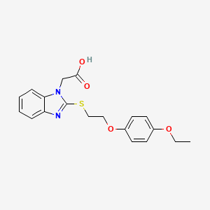 molecular formula C19H20N2O4S B5252425 (2-{[2-(4-ethoxyphenoxy)ethyl]sulfanyl}-1H-benzimidazol-1-yl)acetic acid 