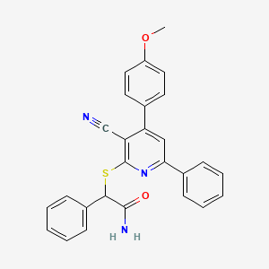 molecular formula C27H21N3O2S B5252459 2-{[3-cyano-4-(4-methoxyphenyl)-6-phenyl-2-pyridinyl]thio}-2-phenylacetamide 