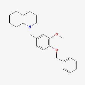 molecular formula C24H31NO2 B5252475 1-[(3-methoxy-4-phenylmethoxyphenyl)methyl]-3,4,4a,5,6,7,8,8a-octahydro-2H-quinoline 