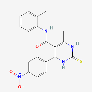 6-methyl-N-(2-methylphenyl)-4-(4-nitrophenyl)-2-thioxo-1,2,3,4-tetrahydro-5-pyrimidinecarboxamide