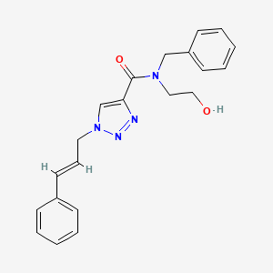 molecular formula C21H22N4O2 B5252529 N-benzyl-N-(2-hydroxyethyl)-1-[(2E)-3-phenyl-2-propen-1-yl]-1H-1,2,3-triazole-4-carboxamide 