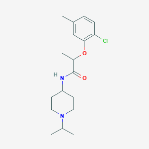 molecular formula C18H27ClN2O2 B5252604 2-(2-chloro-5-methylphenoxy)-N-[1-(propan-2-yl)piperidin-4-yl]propanamide 