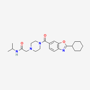 molecular formula C23H32N4O3 B5252606 2-[4-(2-cyclohexyl-1,3-benzoxazole-6-carbonyl)piperazin-1-yl]-N-propan-2-ylacetamide 