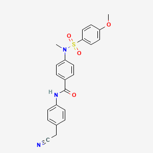 molecular formula C23H21N3O4S B5252645 N-[4-(cyanomethyl)phenyl]-4-(N-methyl-4-methoxybenzenesulfonamido)benzamide 