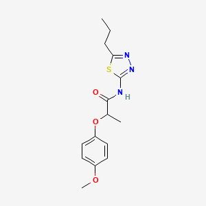 molecular formula C15H19N3O3S B5252664 2-(4-methoxyphenoxy)-N-(5-propyl-1,3,4-thiadiazol-2-yl)propanamide 