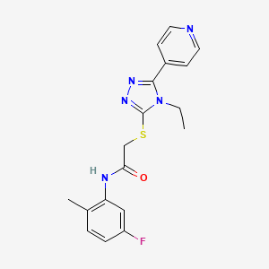 2-{[4-ethyl-5-(pyridin-4-yl)-4H-1,2,4-triazol-3-yl]sulfanyl}-N-(5-fluoro-2-methylphenyl)acetamide