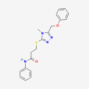 3-{[4-methyl-5-(phenoxymethyl)-4H-1,2,4-triazol-3-yl]sulfanyl}-N-phenylpropanamide