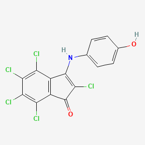 2,4,5,6,7-Pentachloro-3-(4-hydroxyanilino)inden-1-one