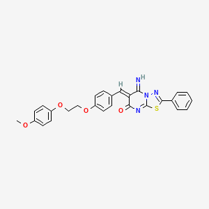 (6Z)-5-IMINO-6-({4-[2-(4-METHOXYPHENOXY)ETHOXY]PHENYL}METHYLIDENE)-2-PHENYL-5H,6H,7H-[1,3,4]THIADIAZOLO[3,2-A]PYRIMIDIN-7-ONE