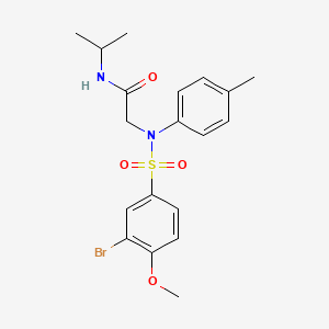 molecular formula C19H23BrN2O4S B5252731 2-(N-(3-bromo-4-methoxyphenyl)sulfonyl-4-methylanilino)-N-propan-2-ylacetamide 