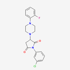 molecular formula C20H19ClFN3O2 B5252768 1-(3-Chlorophenyl)-3-[4-(2-fluorophenyl)piperazin-1-yl]pyrrolidine-2,5-dione 