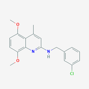 molecular formula C19H19ClN2O2 B5252842 N-(3-chlorobenzyl)-5,8-dimethoxy-4-methyl-2-quinolinamine 