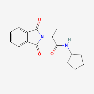 molecular formula C16H18N2O3 B5252866 2-(1,3-dioxobenzo[c]azolin-2-yl)-N-cyclopentylpropanamide 