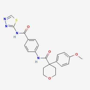 4-(4-methoxyphenyl)-N-{4-[(1,3,4-thiadiazol-2-ylamino)carbonyl]phenyl}tetrahydro-2H-pyran-4-carboxamide