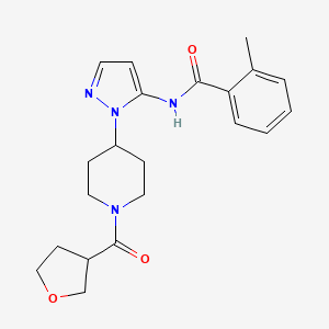 2-methyl-N-[2-[1-(oxolane-3-carbonyl)piperidin-4-yl]pyrazol-3-yl]benzamide