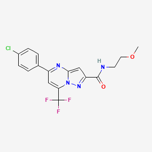 molecular formula C17H14ClF3N4O2 B5252989 5-(4-chlorophenyl)-N-(2-methoxyethyl)-7-(trifluoromethyl)pyrazolo[1,5-a]pyrimidine-2-carboxamide CAS No. 5815-93-0