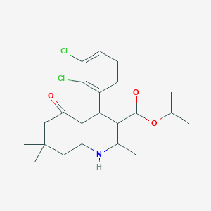 molecular formula C22H25Cl2NO3 B5252997 Propan-2-yl 4-(2,3-dichlorophenyl)-2,7,7-trimethyl-5-oxo-1,4,5,6,7,8-hexahydroquinoline-3-carboxylate 