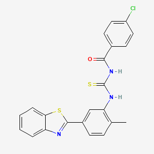 N-{[5-(1,3-benzothiazol-2-yl)-2-methylphenyl]carbamothioyl}-4-chlorobenzamide