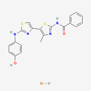 molecular formula C20H17BrN4O2S2 B5253066 N-[5-[2-(4-hydroxyanilino)-1,3-thiazol-4-yl]-4-methyl-1,3-thiazol-2-yl]benzamide;hydrobromide 