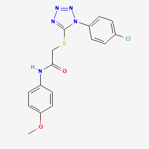 molecular formula C16H14ClN5O2S B5253092 2-{[1-(4-chlorophenyl)-1H-tetrazol-5-yl]sulfanyl}-N-(4-methoxyphenyl)acetamide 