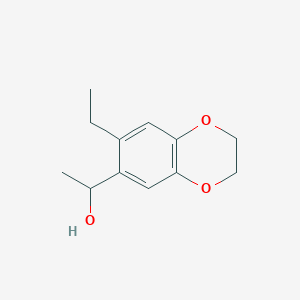 molecular formula C12H16O3 B5253098 1-(7-ethyl-2,3-dihydro-1,4-benzodioxin-6-yl)ethanol 