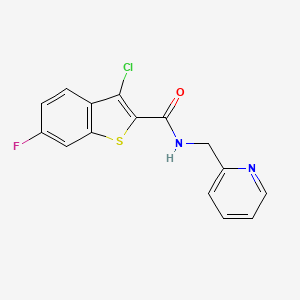 3-chloro-6-fluoro-N-[(pyridin-2-yl)methyl]-1-benzothiophene-2-carboxamide