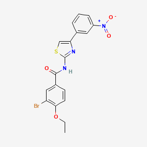 molecular formula C18H14BrN3O4S B5253110 3-bromo-4-ethoxy-N-[4-(3-nitrophenyl)-1,3-thiazol-2-yl]benzamide 