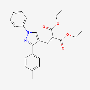 molecular formula C24H24N2O4 B5253135 Diethyl 2-[[3-(4-methylphenyl)-1-phenylpyrazol-4-yl]methylidene]propanedioate 