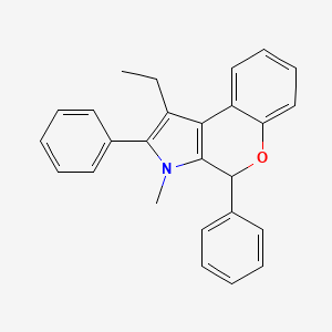 molecular formula C26H23NO B5253145 1-ethyl-3-methyl-2,4-diphenyl-3,4-dihydrochromeno[3,4-b]pyrrole 