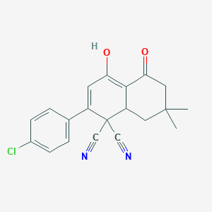 2-(4-chlorophenyl)-4-hydroxy-7,7-dimethyl-5-oxo-6,7,8,8a-tetrahydro-1,1(5H)-naphthalenedicarbonitrile