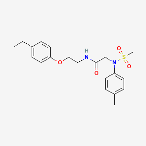 molecular formula C20H26N2O4S B5253217 N-[2-(4-ethylphenoxy)ethyl]-2-(4-methyl-N-methylsulfonylanilino)acetamide 