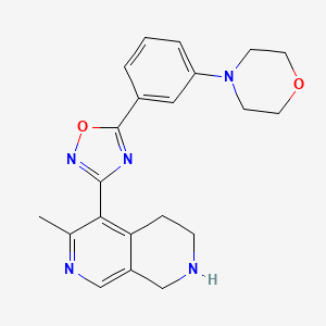 molecular formula C21H23N5O2 B5253226 4-[3-[3-(3-Methyl-5,6,7,8-tetrahydro-2,7-naphthyridin-4-yl)-1,2,4-oxadiazol-5-yl]phenyl]morpholine 