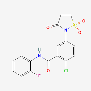 molecular formula C16H12ClFN2O4S B5253238 2-chloro-N-(2-fluorophenyl)-5-(1,1,3-trioxo-1lambda6,2-thiazolidin-2-yl)benzamide 