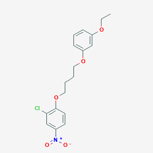 molecular formula C18H20ClNO5 B5253252 2-chloro-1-[4-(3-ethoxyphenoxy)butoxy]-4-nitrobenzene 