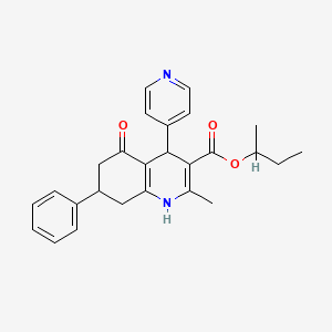 butan-2-yl 2-methyl-5-oxo-7-phenyl-4-pyridin-4-yl-4,6,7,8-tetrahydro-1H-quinoline-3-carboxylate