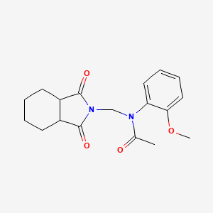 molecular formula C18H22N2O4 B5253283 N-[(1,3-DIOXO-OCTAHYDRO-1H-ISOINDOL-2-YL)METHYL]-N-(2-METHOXYPHENYL)ACETAMIDE 