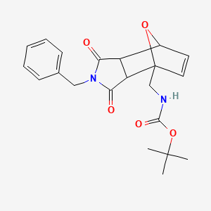 tert-butyl [(4-benzyl-3,5-dioxo-10-oxa-4-azatricyclo[5.2.1.0~2,6~]dec-8-en-1-yl)methyl]carbamate