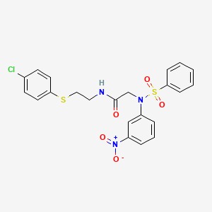 2-[N-(benzenesulfonyl)-3-nitroanilino]-N-[2-(4-chlorophenyl)sulfanylethyl]acetamide