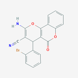 molecular formula C19H11BrN2O3 B5253346 2-amino-4-(2-bromophenyl)-5-oxo-4H,5H-pyrano[3,2-c]chromene-3-carbonitrile 