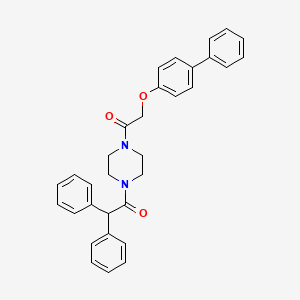 1-[(4-biphenylyloxy)acetyl]-4-(diphenylacetyl)piperazine