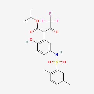 propan-2-yl 2-[5-[(2,5-dimethylphenyl)sulfonylamino]-2-hydroxyphenyl]-4,4,4-trifluoro-3-oxobutanoate