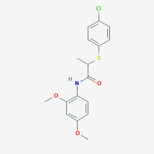 2-[(4-chlorophenyl)thio]-N-(2,4-dimethoxyphenyl)propanamide