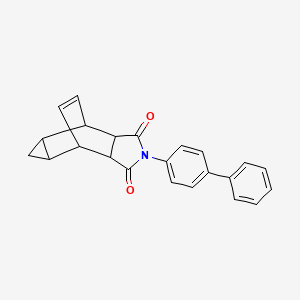 molecular formula C23H19NO2 B5253383 4-(4-biphenylyl)-4-azatetracyclo[5.3.2.0~2,6~.0~8,10~]dodec-11-ene-3,5-dione 